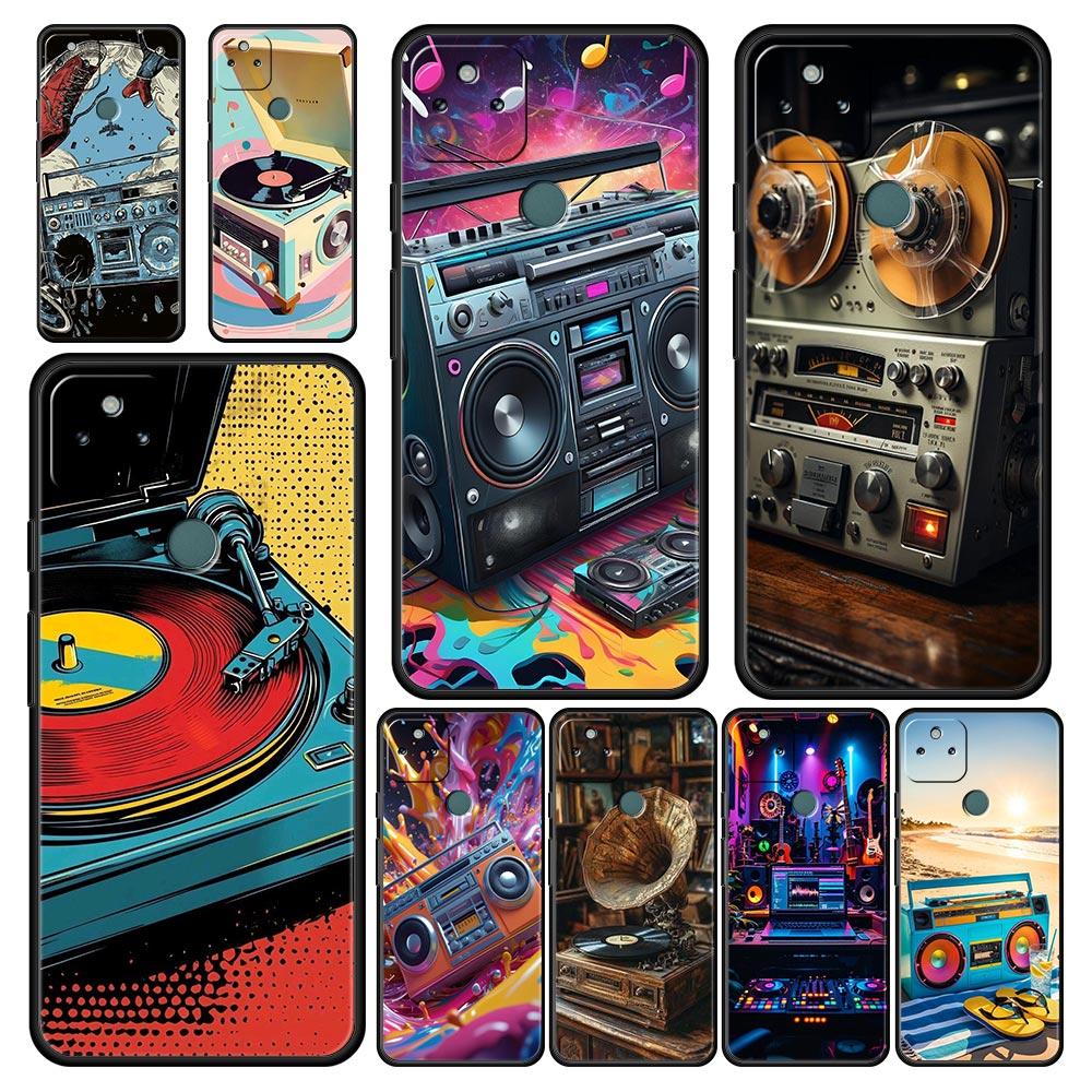 Retro Recording Device Phone Case Cover for Google Pixel 10 9 8 7 6 9A 8A 7A 6A Pro Shockproof Soft TPU 9 Pro XL Shell Capas Bag