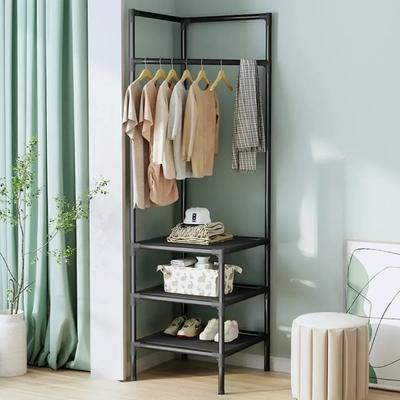 2/3 Tier Corner Coat Rack Bedroom Corner Clothes Rack Bedroom Clothes Stand Organizer Night Table Storage Shelf Clothing Racks