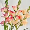 Multicolor Gladiolus Artifiical Flower Green Leaves DIY Faux Flower Photo Props Silk Petal Artifiical Gladiolus Flower
