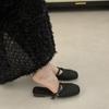 Niche handwoven bag head half slippers women's summer wear Korean version low heel one pedal lazy muller shoes single shoes women