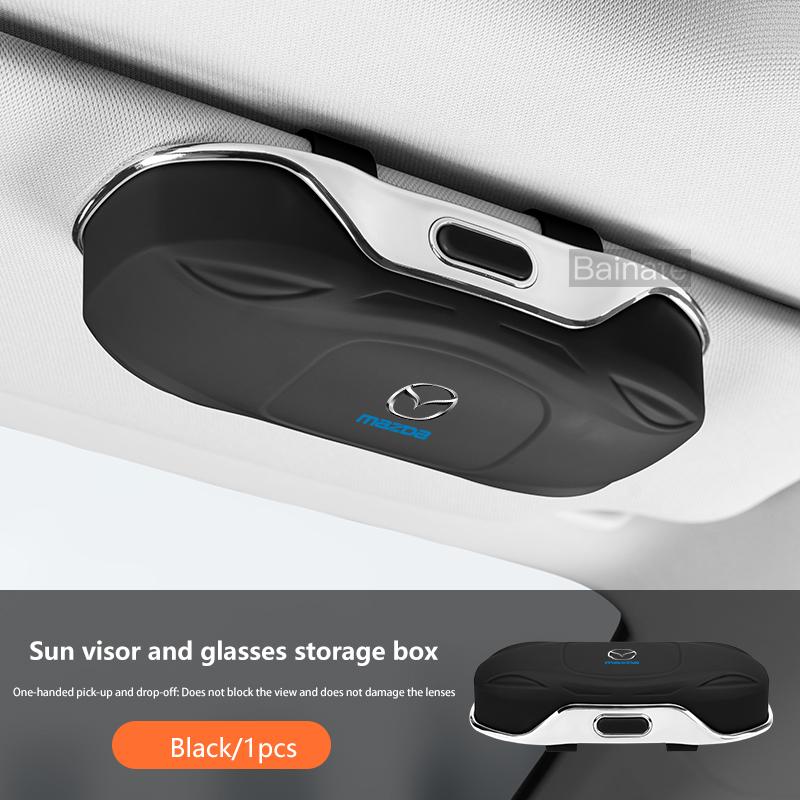 

For Mazda SKYACTIV Axela Atenza CX30 CX5 CX8 CX9 MX5 RX8 Car Visor Sunglasses car Glasses Case Glasses Holder Glasses Clip Box чёрный