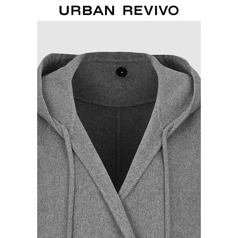 UR Women's Hooded Double-Breasted Wool Coat