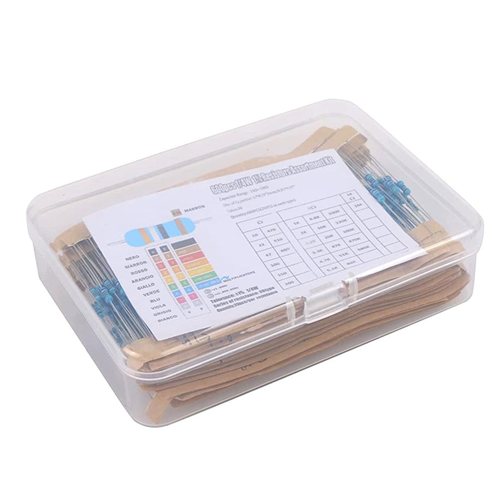 300 or 600 Metal Film Resistor Pack Assorted Kit High Precision Low Noise 30 Kinds 10R To 1M Resistance