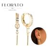 925 Silver Needle Rivet Micropaved Zircon Pendant Hoop Earrings For Women Punk Vintage Earrings Fashion Party Jewelry Gifts