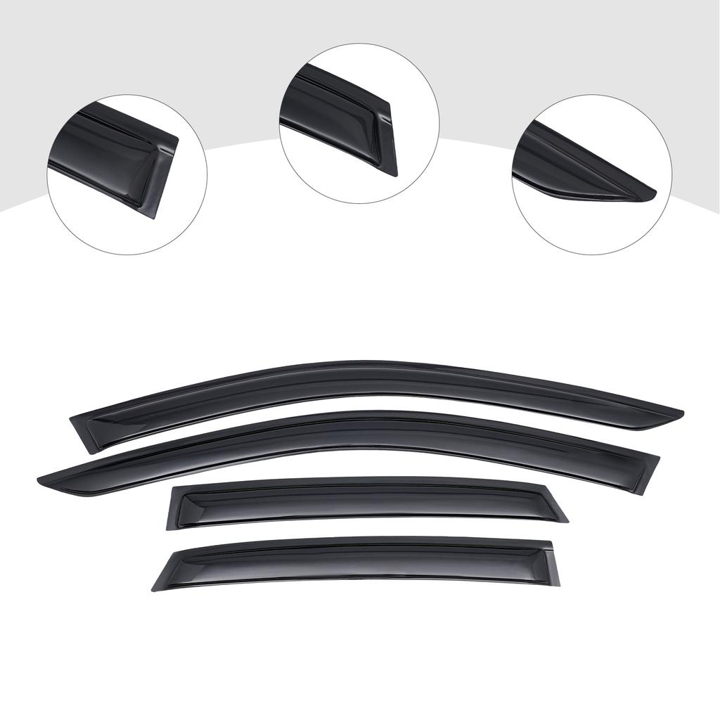 Fit 2019-23 Volkswagen Jetta Rain Deflectors, 4pcs Set Dark Smoke Tint, Easy-Install Window Visors for Enhanced Driving Comfort