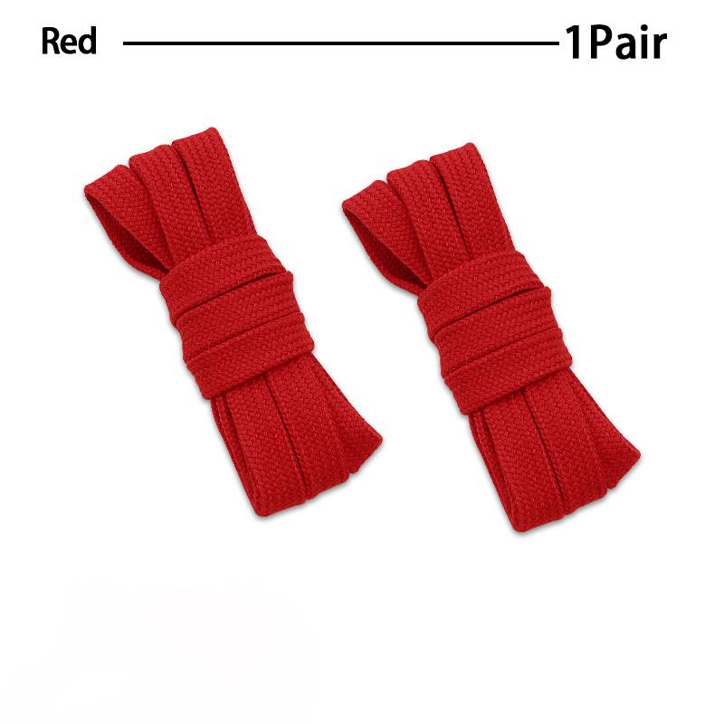 8 mm brede klassieke effen kleur schoenveters Platte katoenen schoenveters Sneakers canvas schoenen kwaliteits schoenveters 1 Paar 80cm rood