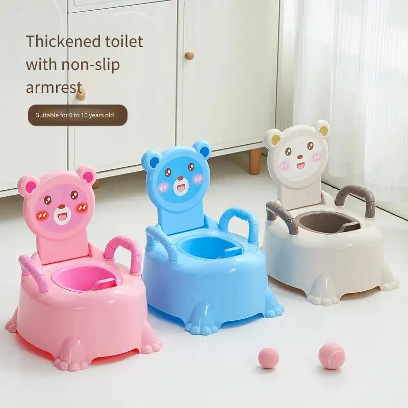 Bear-Shaped Potty Training Chair for Toddlers - Detachable Baby Toilet Seat Cartoon Design Anti-Slip Home Use for 1-3 Years Olds