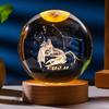 3D Constellation Crystal Ball Night Light Laser Engraved Birthday Gift Glass Sphere Home Desktop Decoration with Wooden USB Base