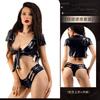 Sex Underwear Sexy Three-point Patent Leather Uniform Suit Direct Sales