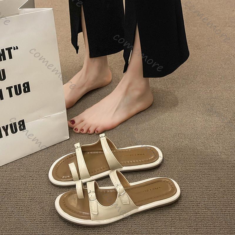 Fashion Comemore Women's Flip Flops Summer Non-Slip Flat Soft Sole Slides Shoes Fashion Casual Comfortable Outdoor Beach Sandals Slipper