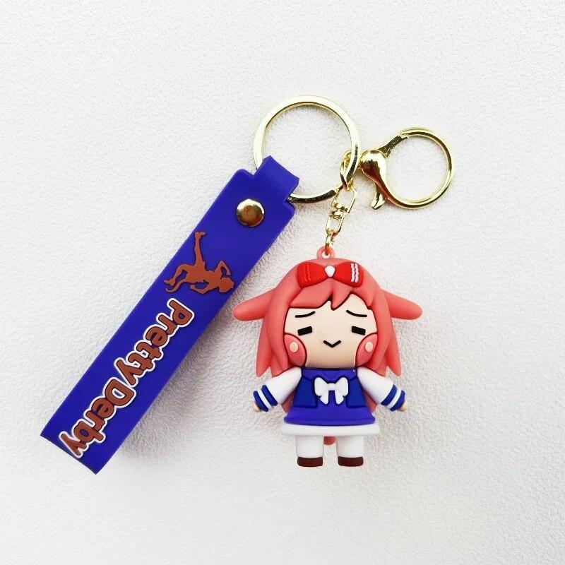 Cute Anime Pretty Derby PVC Figure Cosplay Pendant Cartoon Doll Key Ring Car Backpack Keyholder Key Buckle