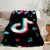 Neon Tiktok Logo Art Portable Blanket/Soft Blanket Bedding Blanket Suitable for Travel Camping Living Rooms Offices Sofas Fan Gifts