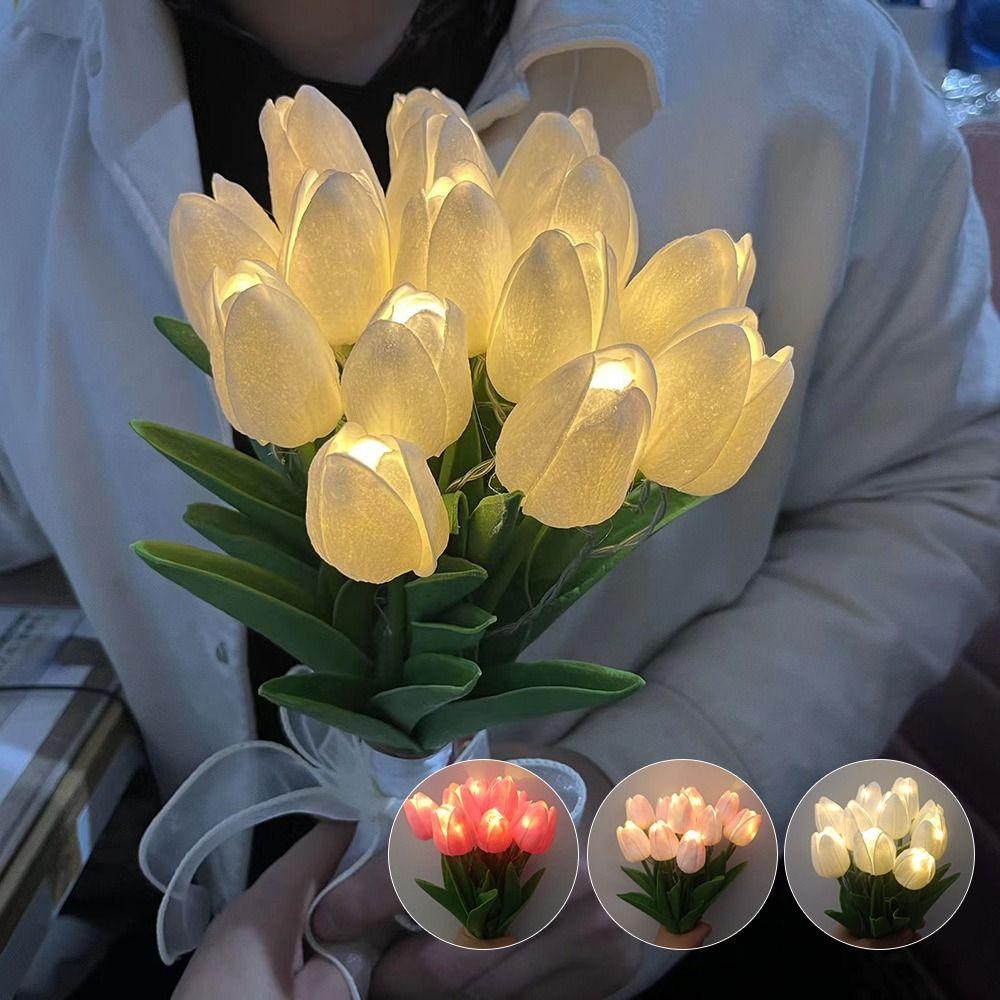 Housewear & Furnishings Led Atmosphere lamp Table Lamp Night Light Artificial Tulips Tulips Flowers
