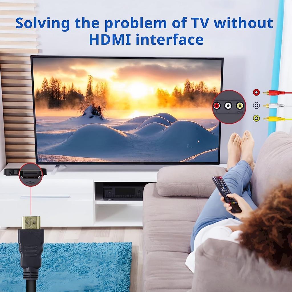 HDMI to 3RCA audio video conversion cable 1080P high definition black 1.5m