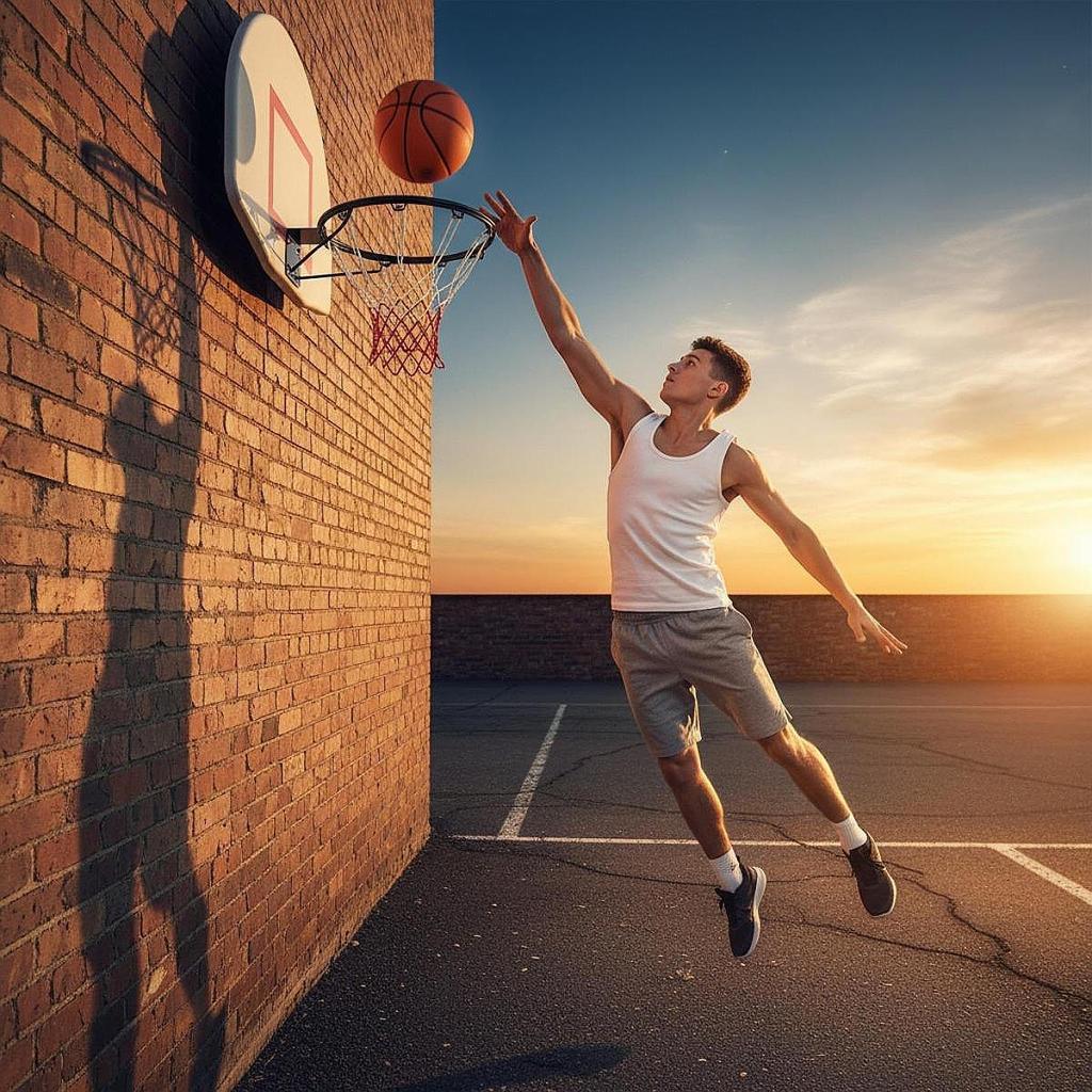 Basketballkorb mit Backboard zur Wandmontage, Einfache Montage, Klassisch