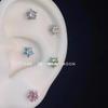 Super Shiny Star Zirconium Titanium Stud Earrings - Five-Pointed Star Ear Jewelry for Women