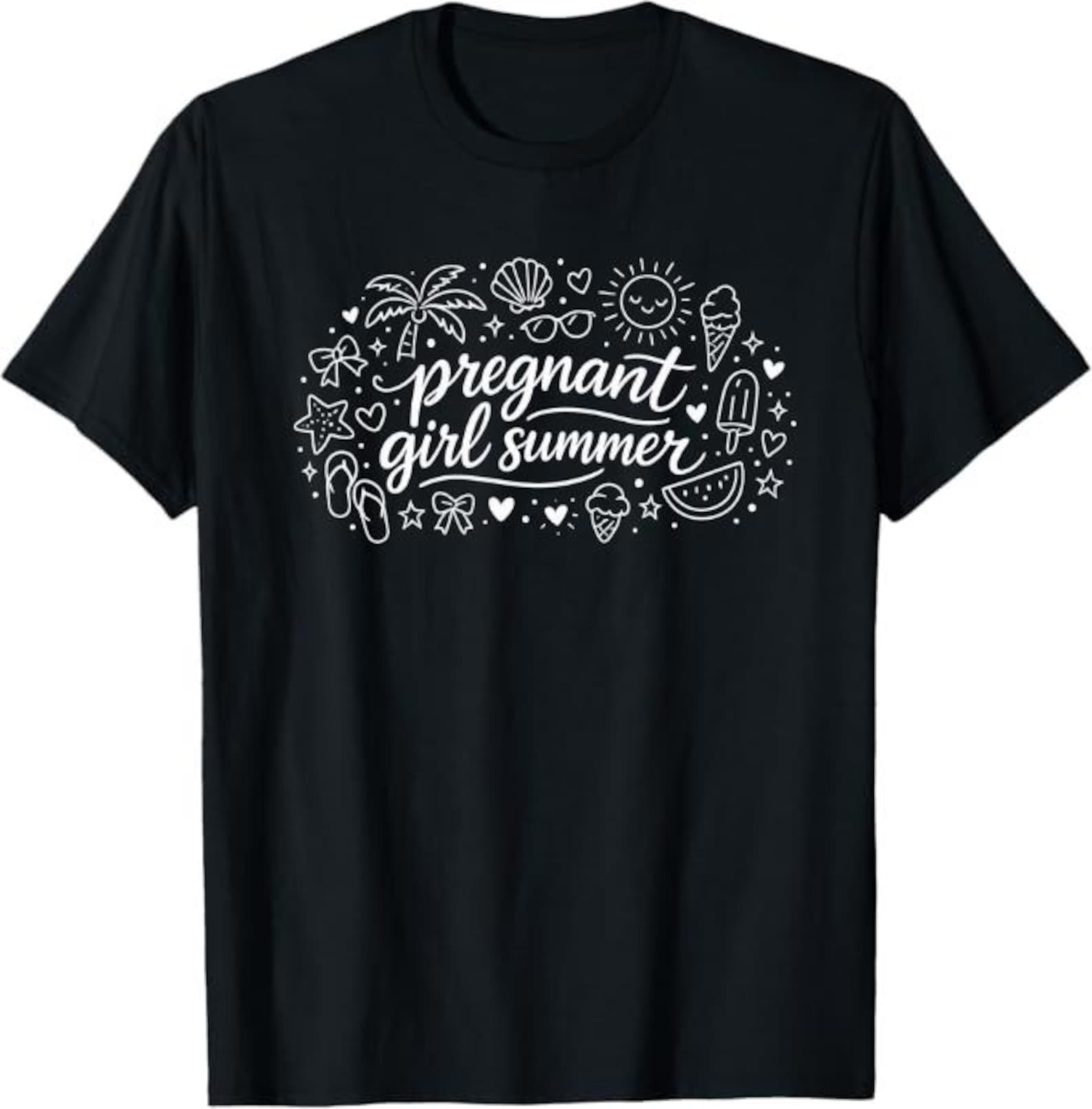 Pregnant Girl Summer T-Shirt, funny pregnancy announcement gift, expecting mom summer graphic tee 2XL