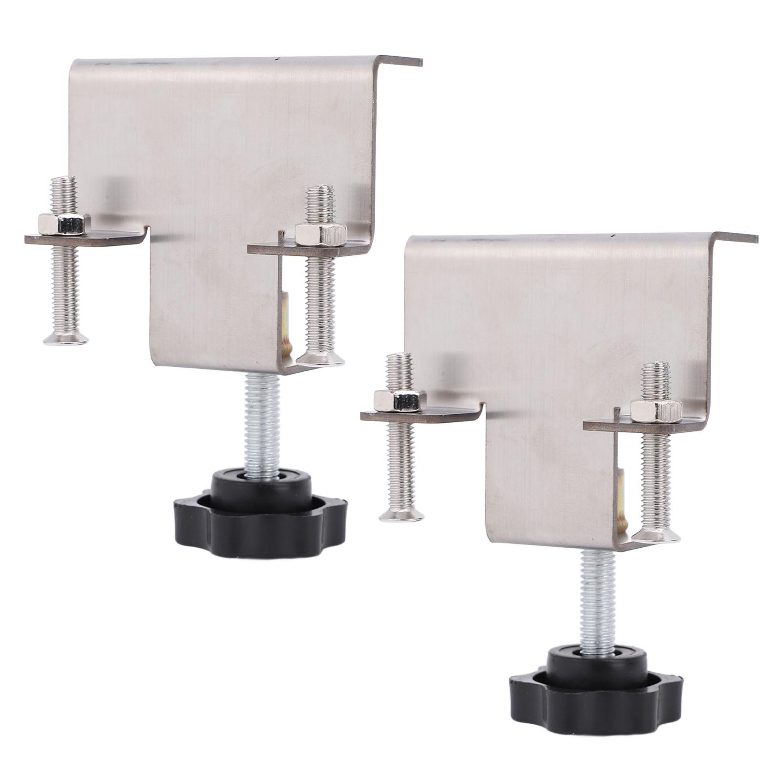 

2 шт. Универсальный шкафный зажим из нержавеющей стали противоскользящий для установки фасадов ящиков с точным позиционированием серебряный