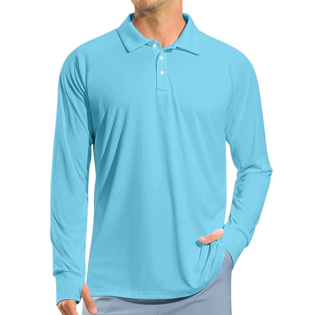 Men's Raglan Long Sleeve Golf Shirt UPF 50+ Lightweight Shirt