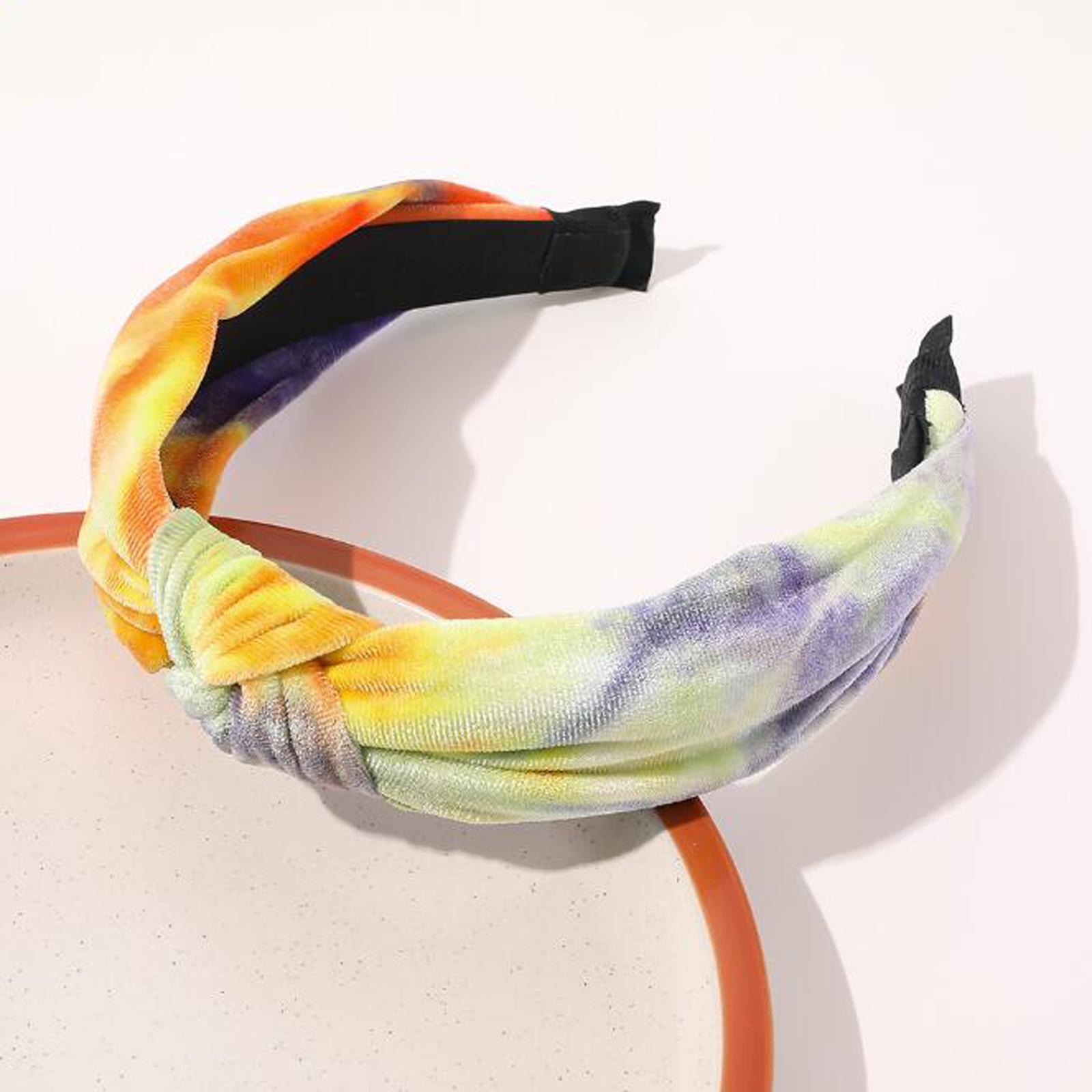 

PROLY Новая Модная Повязка на Голову для Женщин Узел По центру Тюрбан Тай-Дай Вельветовый Узел Повязка для Волос Повседневный Головной Убор Аксессуары для Волос