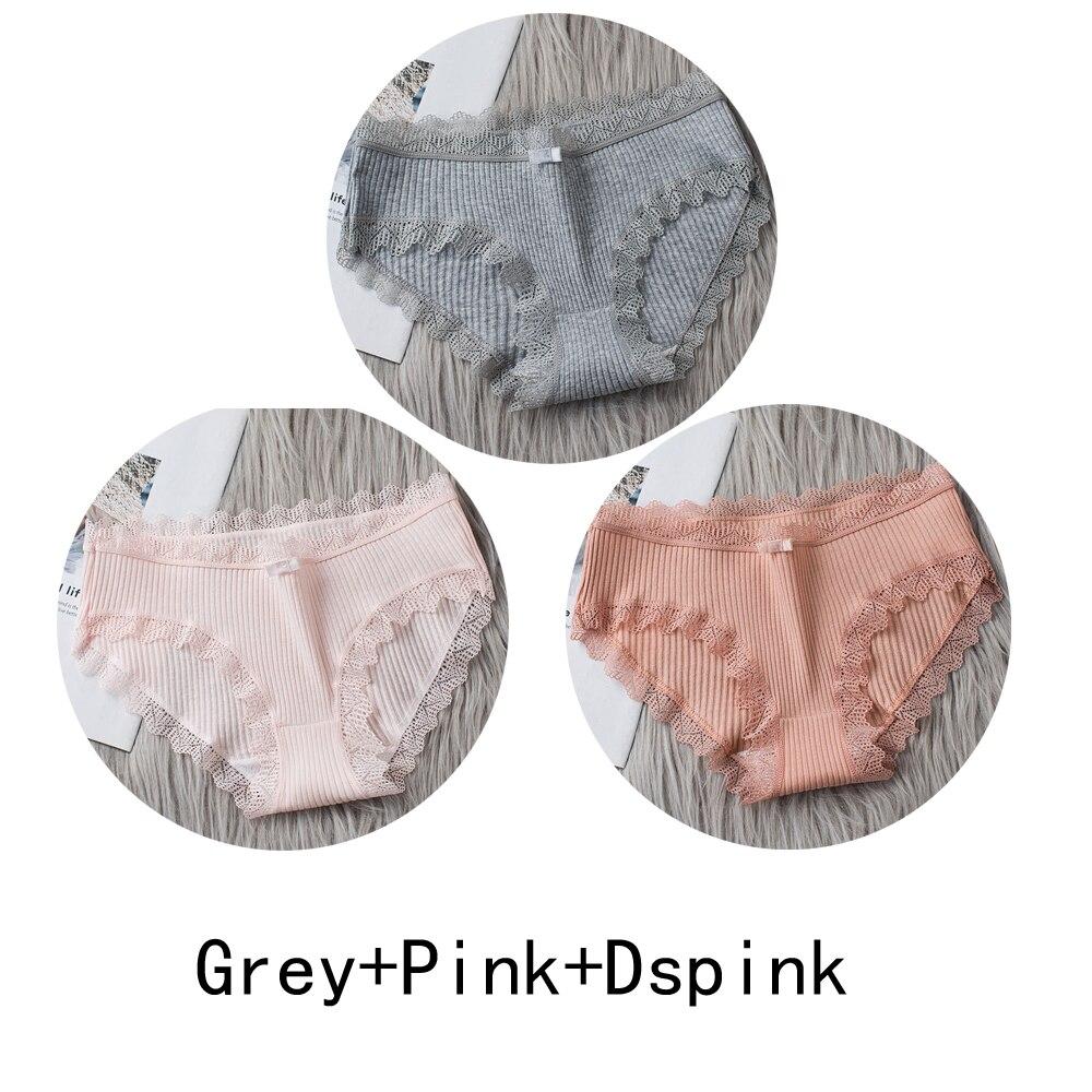3PCS/lot Cotton Panties Women Comfortable Underwears Sexy Middle-Waisted Underpants Female Lingerie Big Size Ladies Briefs