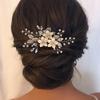 Europe and America Cross Border Wedding Side Hair Comb Accessories Handmade Crystal Simplicity Style Bridal Headdress for
