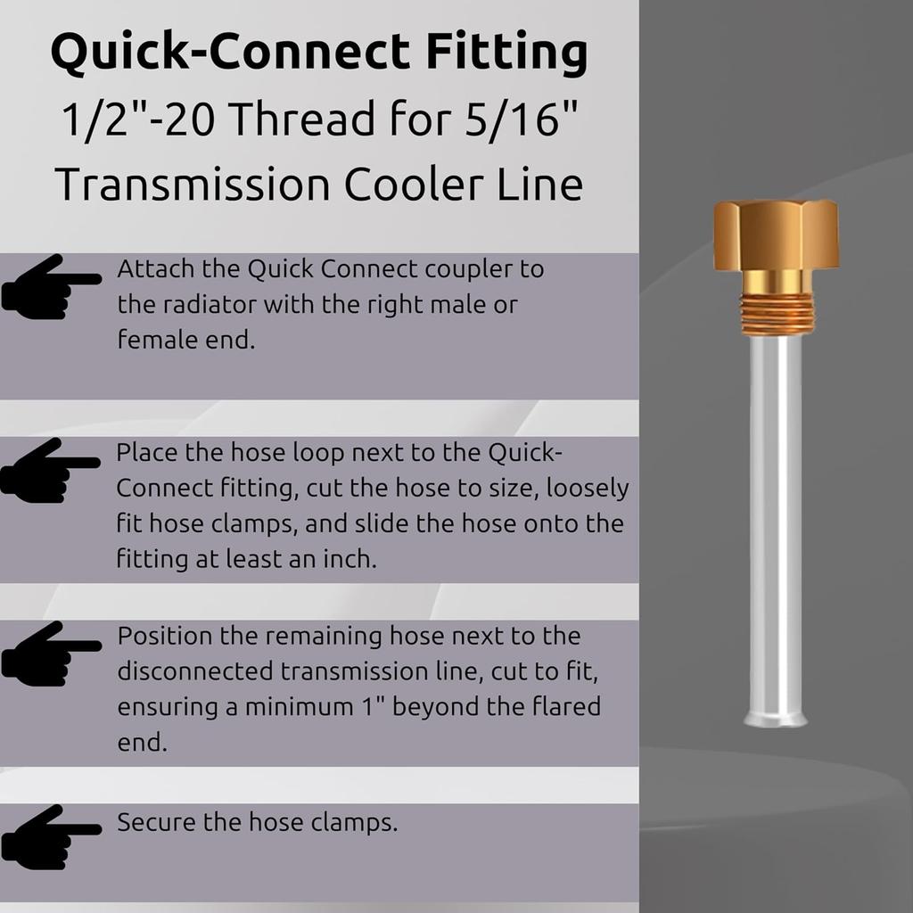 Transmission Oil Cooler, Universal 4 Pass Tube and Fin Design, Compatible with Ford, Chevrolet &Dodge Ram- Black- Aluminium