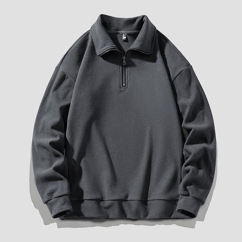 Spring Men Half Zip Sweatshirts 2025 Men High Street Fashion Stand Collar Pullover Hoodies Y2K Clothes Korean Fashion Tops