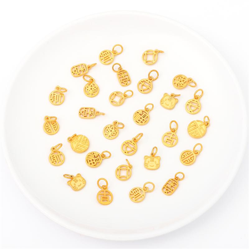 Gold Plated Bronze Blessing Pendant For DIY Necklace Bracelet Earrings Jewelry Making Craft Accessories