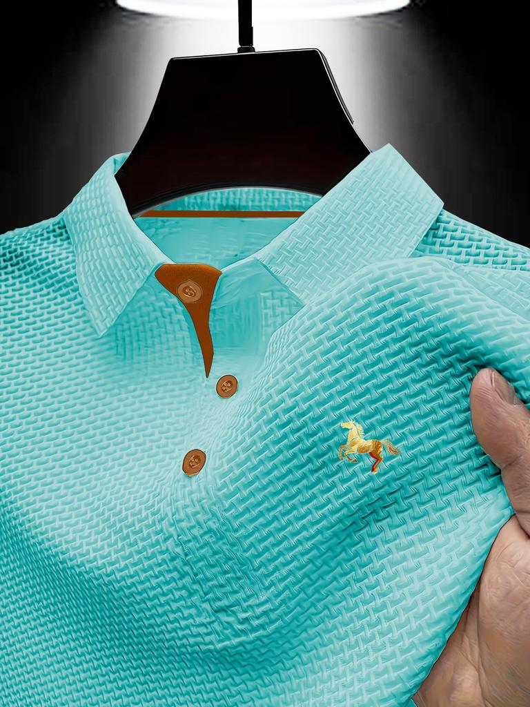 Koszulki Polo dla Mężczyzn - Biznesowe Casualowe Polo z Kołnierzykiem, Oddychające Krótkie Rękawy, Praca, Golf, Topy na Wszystkie Okazje