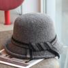 Autumn And Winter Woven 100% Wool Women'S Fisherman Hat, Japanese Versatile And Western-Style Retro Upturned Edge Top Hat