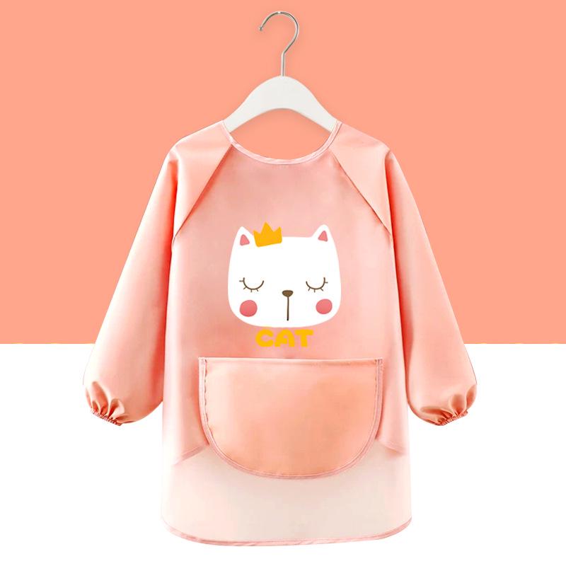 Custom Kids Waterproof Long-Sleeve Art Apron with Logo for Painting & Kindergarten Small (80-100cm)