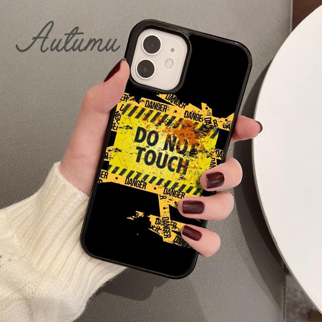 Funny Caution Tape Danger Phone Case for iPhone 11 12 13 14 Pro Max Mini XR XS SE 2020 6S 7 8 Plus Samsung Galaxy S21 S22 Cover