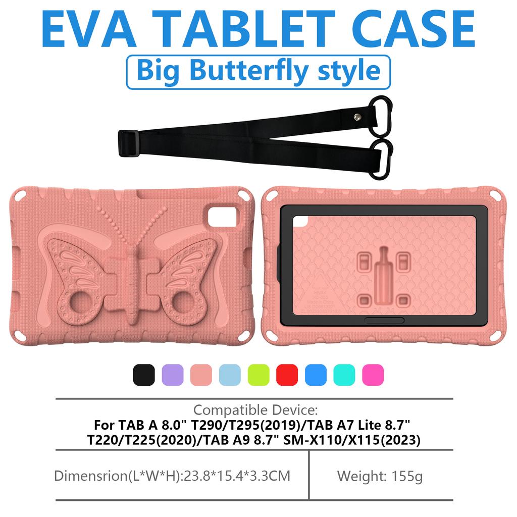 EVA Case for Samsung Galaxy Tab Tab K9/Tab One/A11/A9/A7 Lite 8.7-inch/Tab A 8.0 (2019)  Kickstand Cover with Lanyard