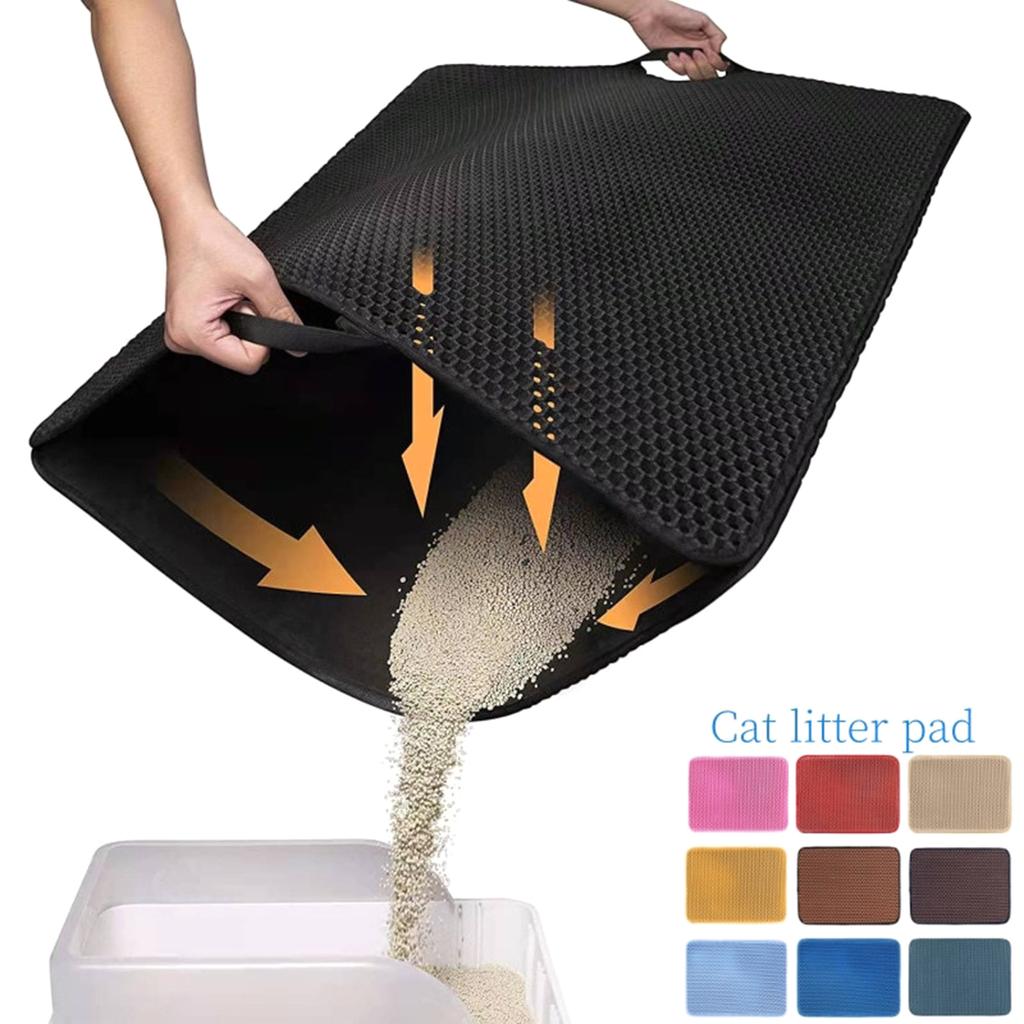 Cats Litter Mat Litter Trapping Honeycomb Double-Layer Design Waterproof Material Litter Sifting Scatter Control