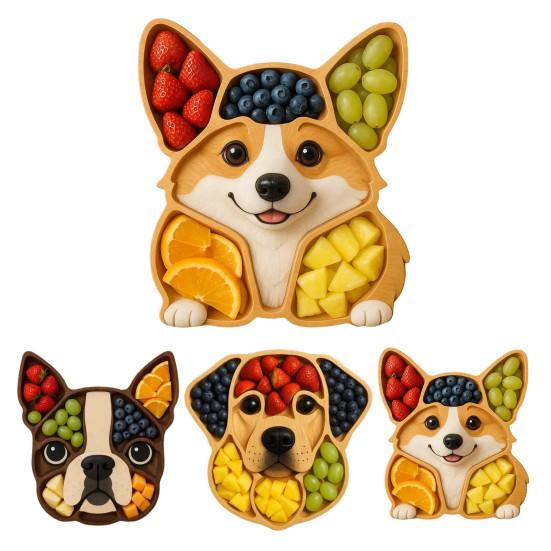 Dog Themed Charcuterie Platter Dog Shape Rustic Cheese Board Wooden Serving Tray for Party Treats Fruits Meats Snacks Housewarming Gift