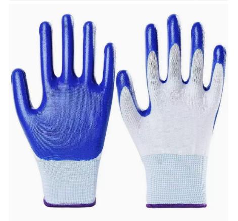 Nitrile gloves, work gloves, construction safety gloves, nitrile (/blue) One Size