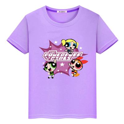 T Shirt for Kids Powerpuff Girls Print Tee 100%Cotton  Anime Short  Kawaii Tops Pride Tshirt Y2k Boy Girl Clothes