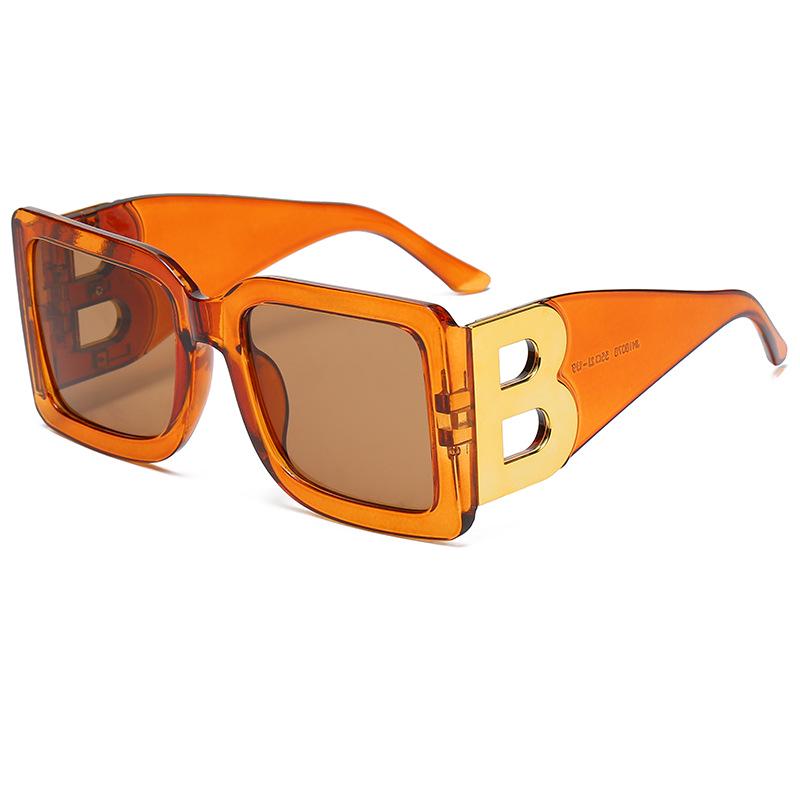 European & American Retro B Sunglasses: Large Frame Square Men's Trendy Personality Sunglasses