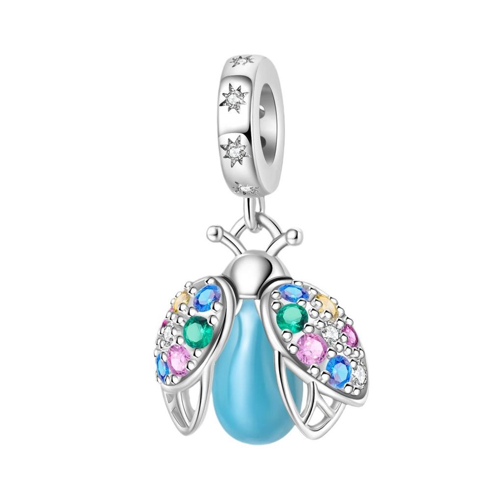 S925 Silver DIY Bracelet Accessories 925 Silver Firefly Lily Of The Valley Glow In The Dark Pendant Bead String Style Jewelry