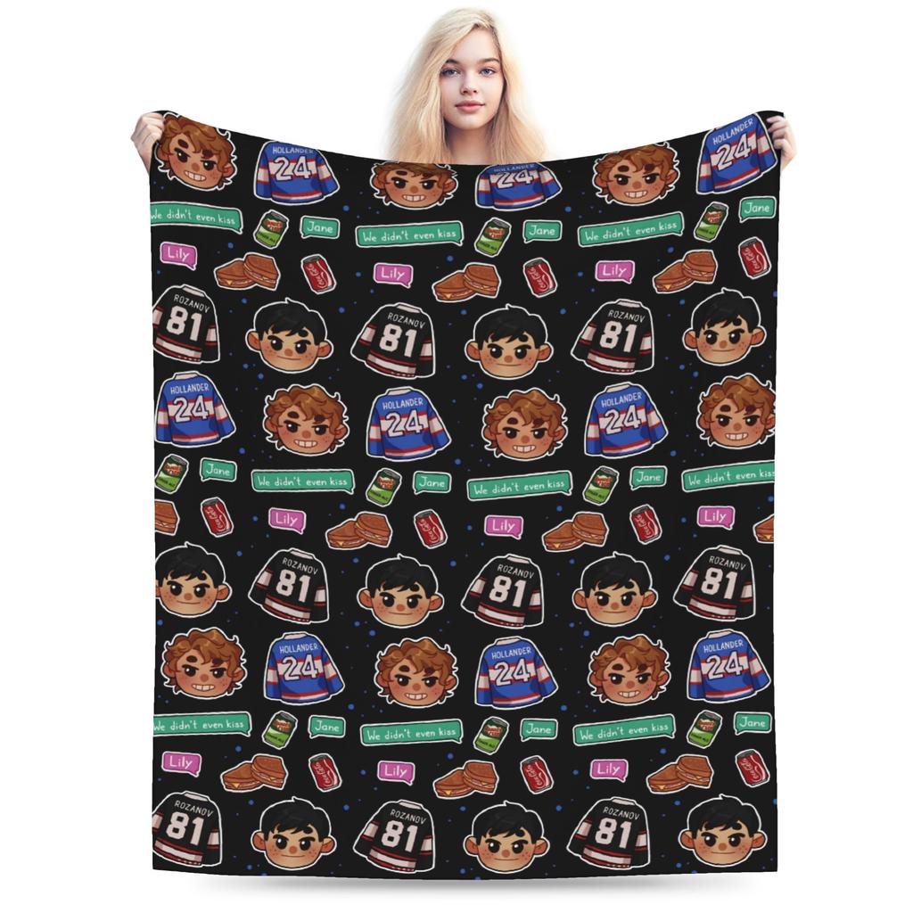 Kiss Heated Rivalry Fleece Throw Blankets Hollanov Blanket for Bed Bedroom Lightweight Bedding Throws