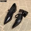 Women Shoes Luxury Designer Shoes Vintage Pointed Toe Mary Jane Shoes for Women 2026 Elegant Shallow Shoe Dress Thick Heel Shoe