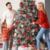 Hanging Ball Set Red White Christmas Ornaments, 2.76'' Small Wooden Tree Festive Party Supplies Decoration for Xmas Tree, Wreath, Garland, Holiday