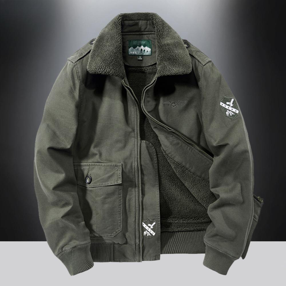 Lamb wool short coat men's winter thickened fur collar fleece tooling bomber jacket cotton coat lamb wool cotton coat
