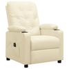 Electric Recliner Chair Cream Synthetic Leather