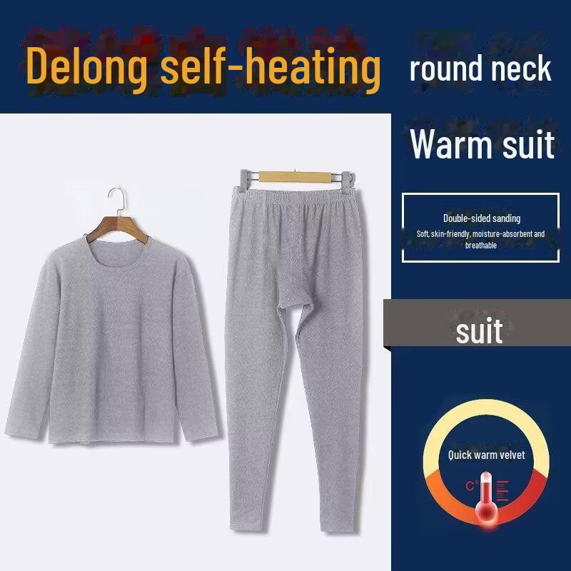 Męski zimowy kombinezon termiczny z niemieckiego aksamitu samonagrzewający się: Dwustronna ciepła bielizna i legginsy chroniące przed zimnem