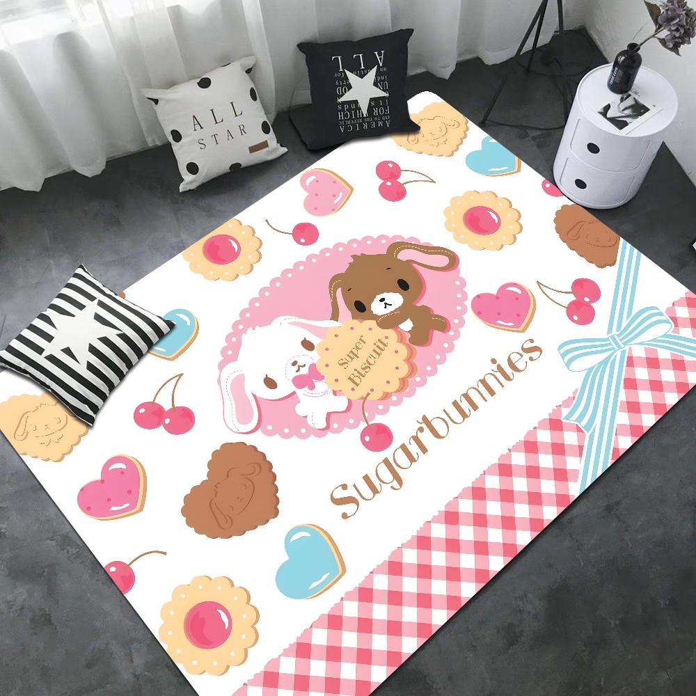 S_sugarbunnies Anime Kawaii Bathroom Mat Retro Multiple Choice Living Room Kitchen Rug Non-Slip Bedside Mats
