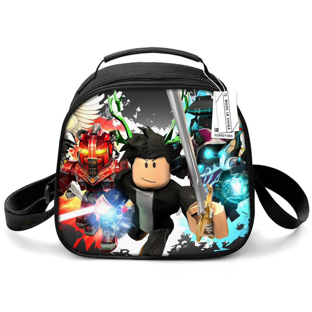 Lunch Bag Primary School Picnic Bag Round Ice Pack Rob Ross Printed Shoulder Portable Cartoon Meal Bag
