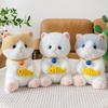Cat Hug Fish Plush Toy With Small Bell Kids Gift Pillow For Playroom Bedroom