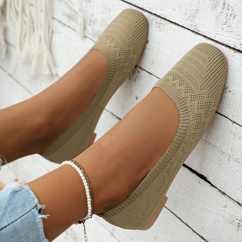 Cross-border Versatile Summer Casual and Comfortable Versatile Spring and Summer New Breathable Fly-woven One-pedal Soft-soled Women's Single Shoes